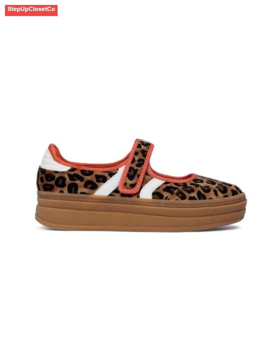 Shoes - Retro Mary Jane Platform Sneakers - Slip On Walking Flats with Hook and Loop